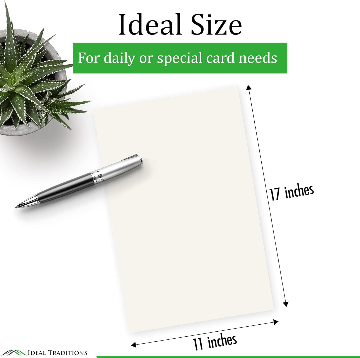 Cream Colored Cardstock 11x17" 80 lb cover 50 Sheets Heavyweight Card Stock - Ideal Traditions