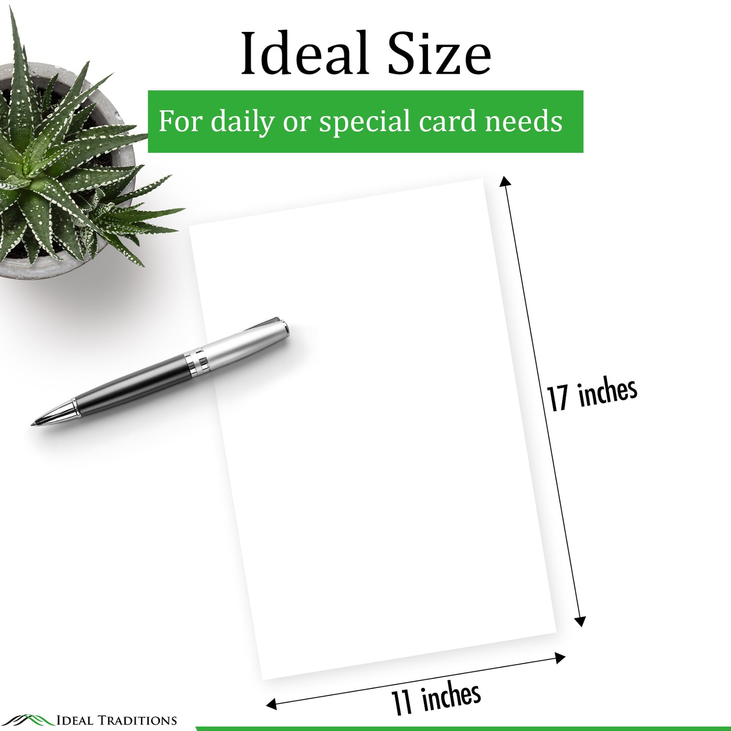 White Cardstock 11x17" 100 lb cover 50 Sheets Heavyweight Card Stock - Ideal Traditions