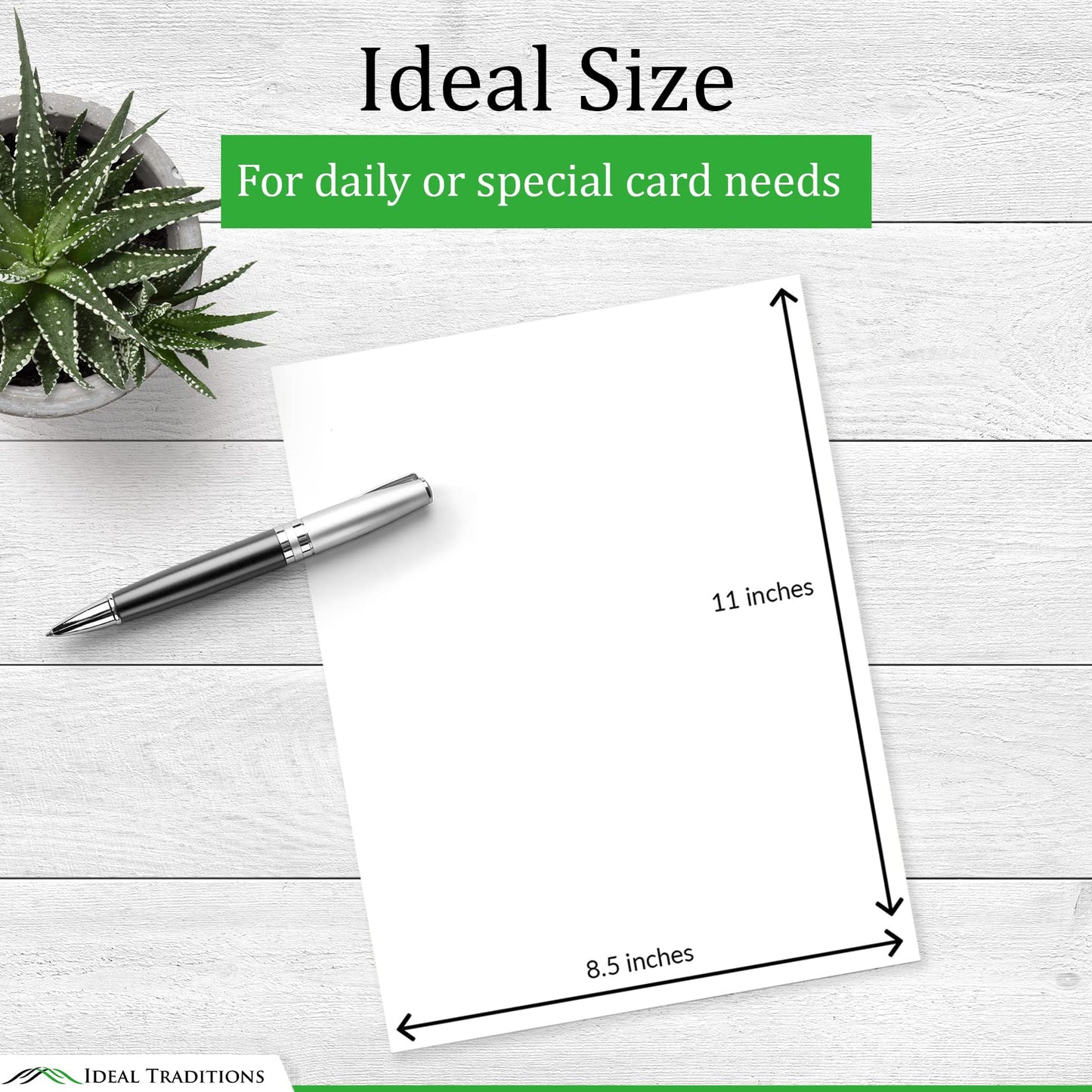 White Cardstock 8.5x11" 100 lb cover 100 Sheets Heavyweight Card Stock - Ideal Traditions